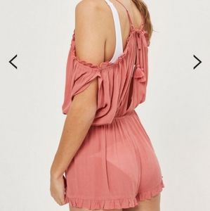 Topshop Pink Playsuit Romper Small NWT